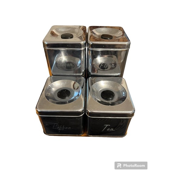 Vintage Kitchen Canister Set by Maid of Honor Stainless 1950s Retro - Picture 1 of 4